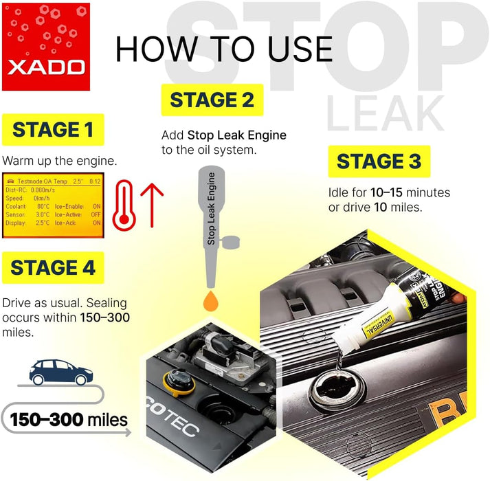 XADO Engine Oil Stop Leak Concentrate - Oil Leak Sealer