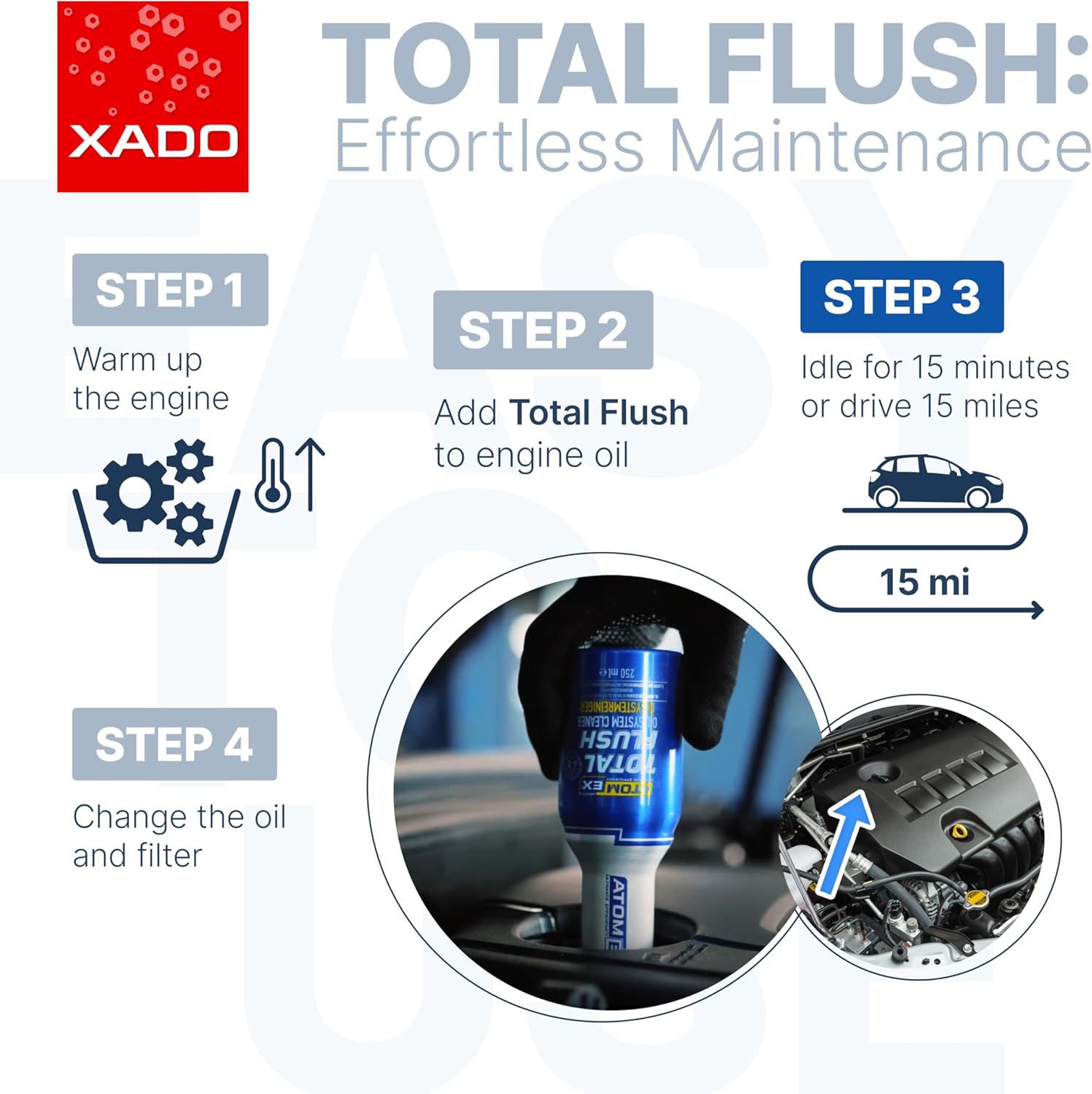 XADO Total Flush - Engine Oil System Cleaner & Motor Flush