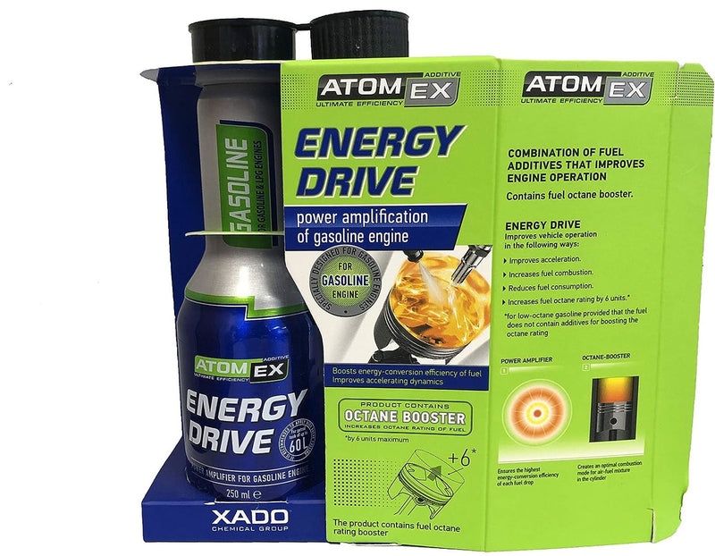 XADO Energy Drive: potenciador avanzado de octano y potenciador del rendimiento del motor para vehículos de gasolina