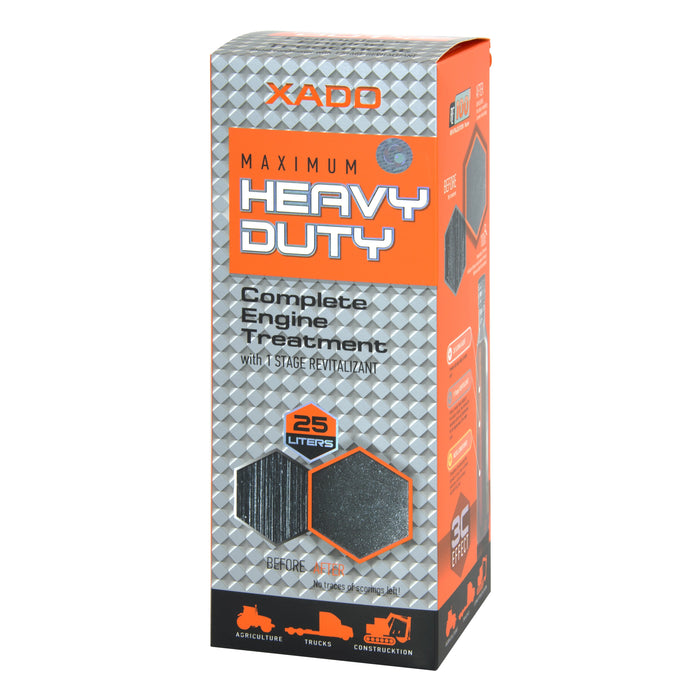 XADO 1 Stage Maximum Heavy Duty – Metal Conditioner for Medium to Heavy-Duty Engines | 10-25 Qt.