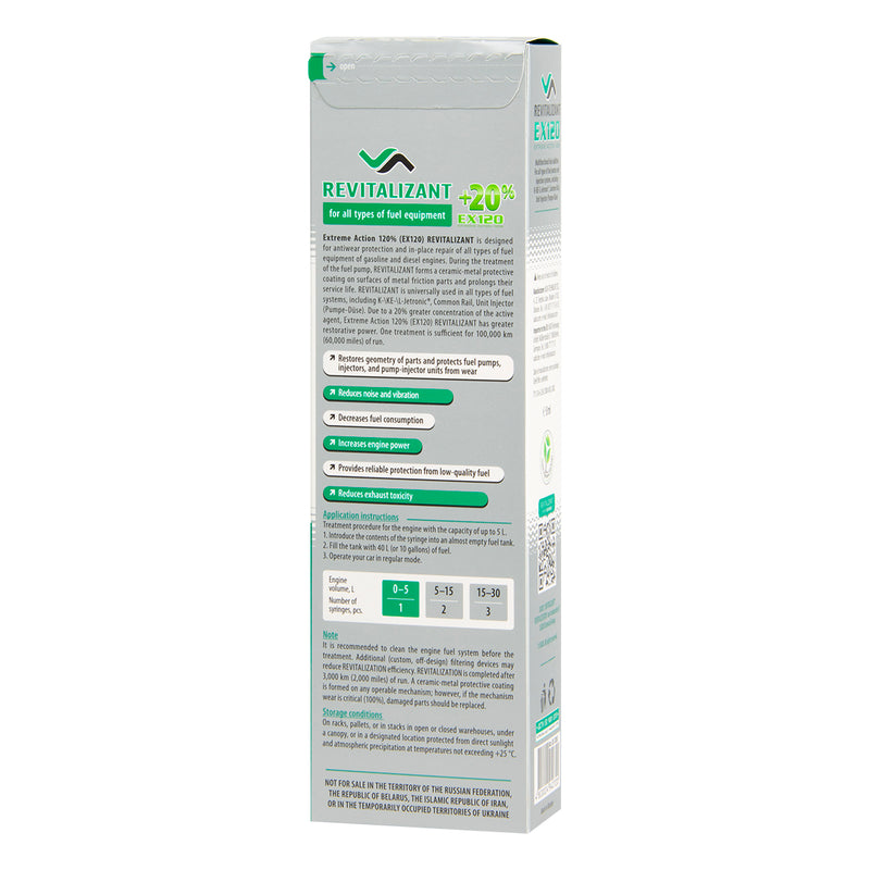 XADO Revitalizant EX120 para todos los tipos de equipos de combustible y sistemas de inyección de combustible