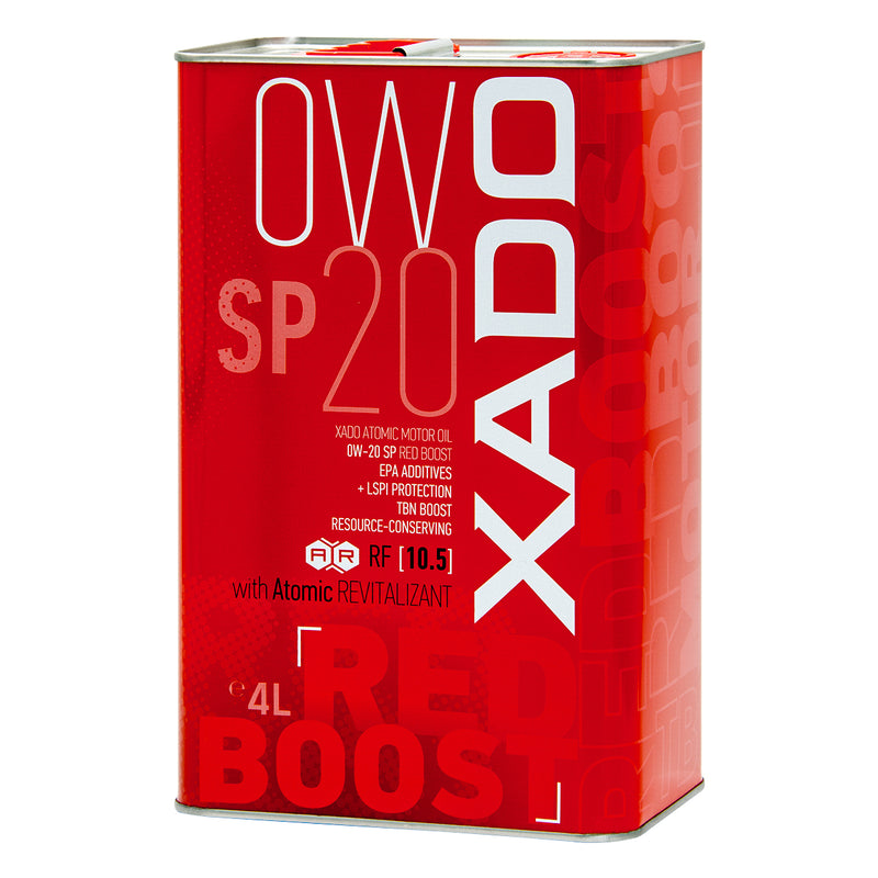 XADO Atomic Oil 0W-20 SP RED BOOST - Ultra-Light, Fuel-Efficient Synthetic Motor Oil with REVITALIZANT® & RED BOOST