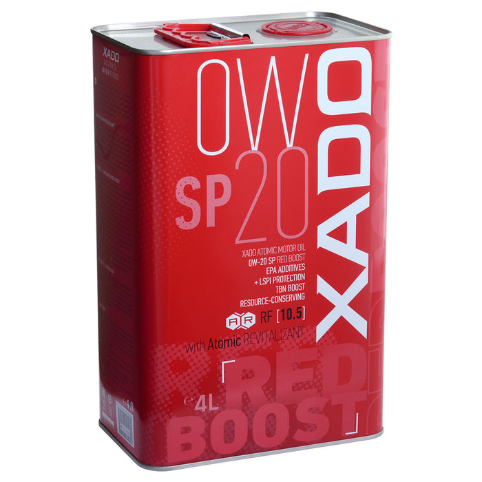 XADO Atomic Oil 0W-20 SP RED BOOST - Ultra-Light, Fuel-Efficient Synthetic Motor Oil with REVITALIZANT® & RED BOOST