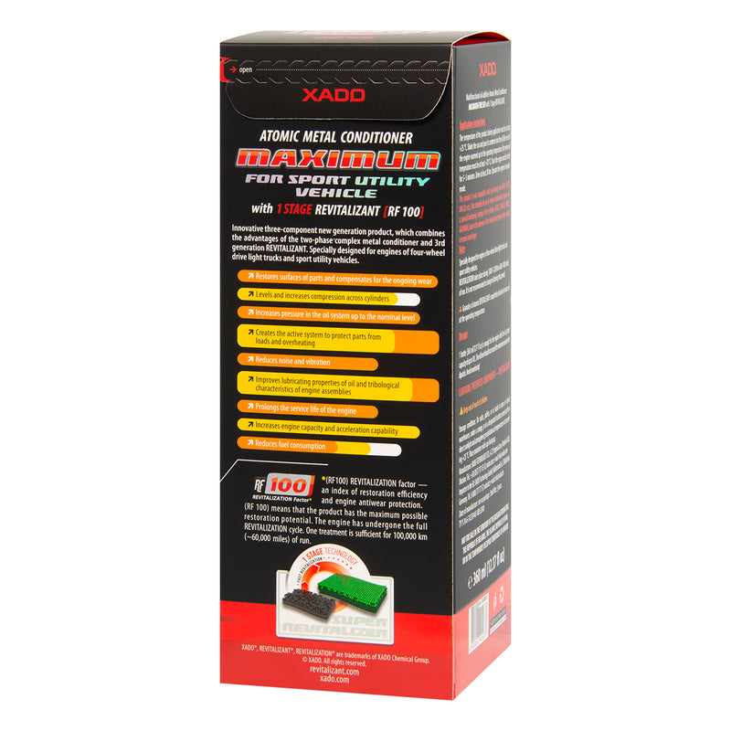 XADO 1 Stage Maximum SUV – Engine Revitalizant for 5–10 Qt. Engines