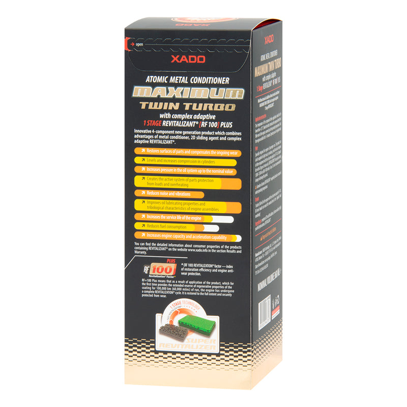 XADO Atomic metal conditioner Maximum Twin Turbo with complex adaptive 1 Stage Revitalizant®
