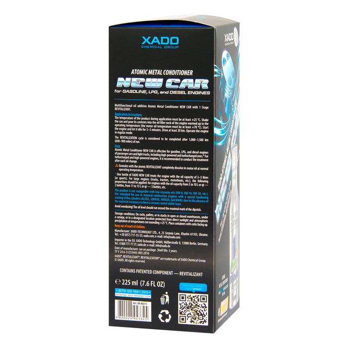XADO Atomic Metal Conditioner New Car with 1 Stage Revitalizant